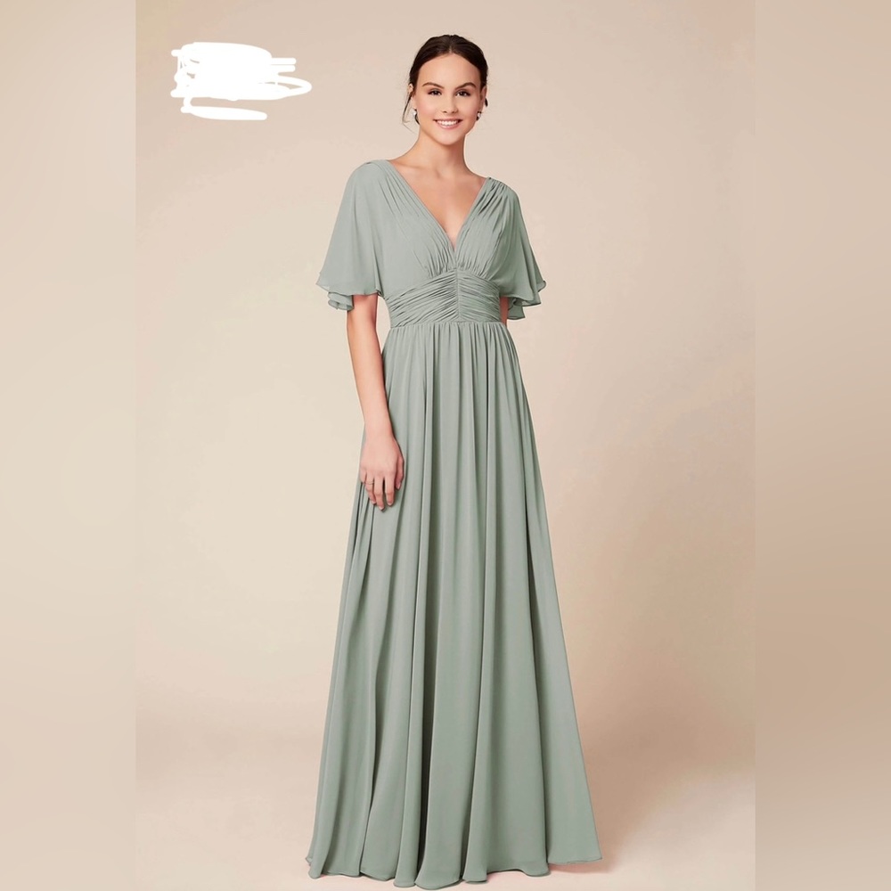 Dear Cleo Bridesmaid Dress in Size 12 Color Willow Green